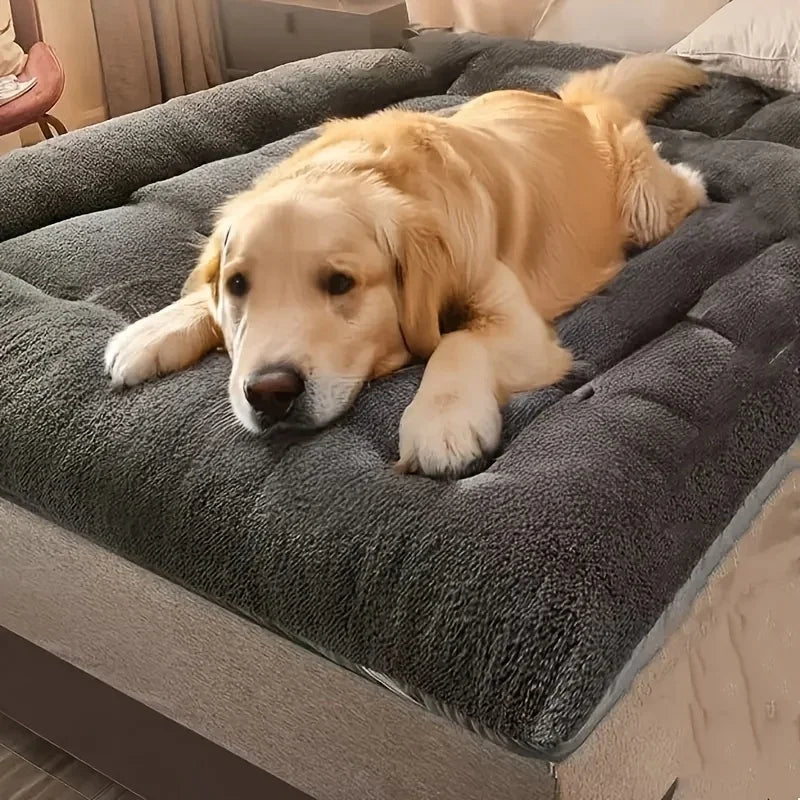 Cama/sofá/cama/cama/caseta/alfombrilla para jaula extragrande de felpa para perros, de poliéster grueso y supersuave.