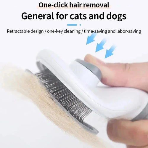 Cepillo para perros y gatos, peine autolimpiante para eliminar el pelo de mascotas, herramientas de aseo para perros y gatos, peine desenredante para mascotas, accesorios para perros