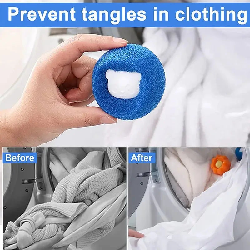 1-5 unidades Bola reutilizable para quitar pelo de mascotas Filtro de lavadora Adhesivo de lana Quitapelo de gato Atrapador de pelusa de mascotas Hogar