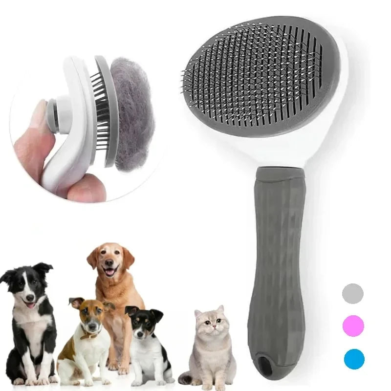 Cepillo para perros y gatos, peine autolimpiante para eliminar el pelo de mascotas, herramientas de aseo para perros y gatos, peine desenredante para mascotas, accesorios para perros