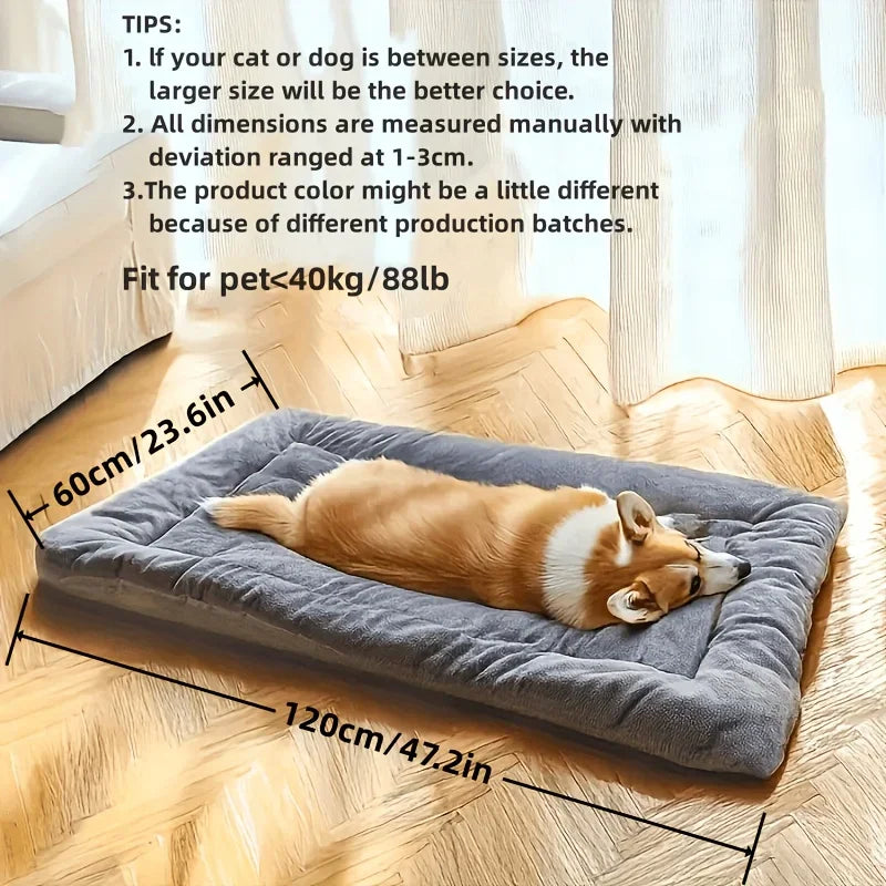 Cama/sofá/cama/cama/caseta/alfombrilla para jaula extragrande de felpa para perros, de poliéster grueso y supersuave.