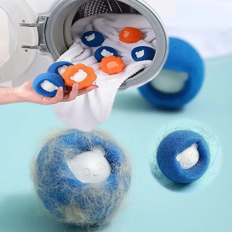 1-5 unidades Bola reutilizable para quitar pelo de mascotas Filtro de lavadora Adhesivo de lana Quitapelo de gato Atrapador de pelusa de mascotas Hogar