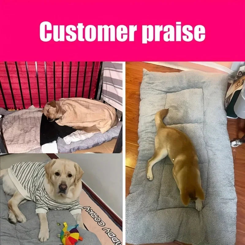 Cama/sofá/cama/cama/caseta/alfombrilla para jaula extragrande de felpa para perros, de poliéster grueso y supersuave.